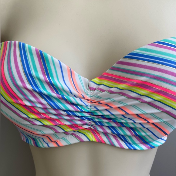 Victoria’s Secret Colored Stripe Strapless Bikini Top- Size 34D - Picture 4 of 5